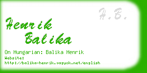 henrik balika business card